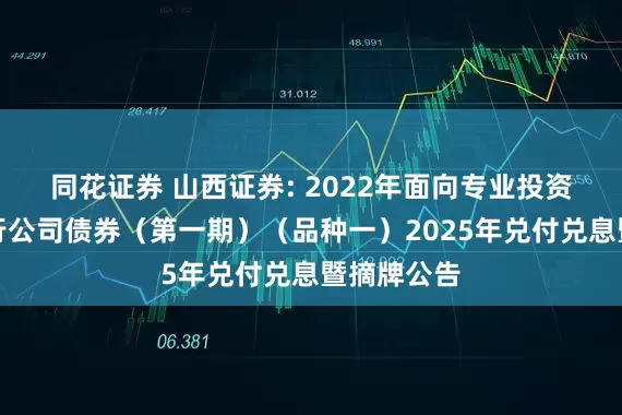 同花证券 山西证券: 2022年面向专业投资者公开发行公司债券(第一期)(品种一)2025年兑付兑息暨摘牌公告